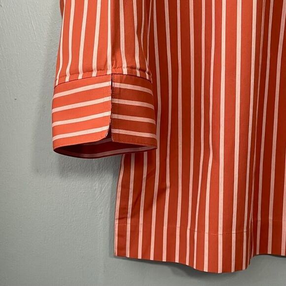 Coldwater Creek Tunic Top Petite Medium Size PM Orange Striped Boho Chic Preppy - Picture 7 of 9